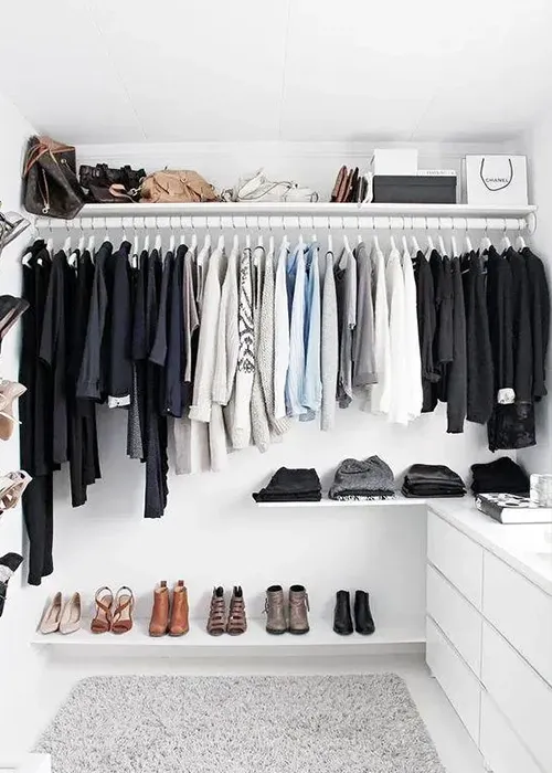 A wardrobe to inspire small room organization ideas