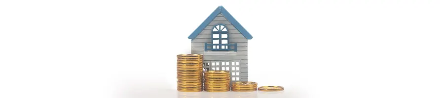 toy house with golden coins