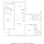 859 West Queensway - Two Bedroom, Flex, and Study - 1077 Floorplan