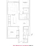 859 West Queensway - Two Bedroom and Study - 846 Floorplan