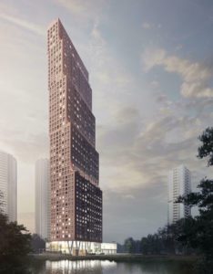 CG Towers - Exterior Render - Street Level View
