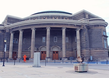 An outdoor view of a Museum