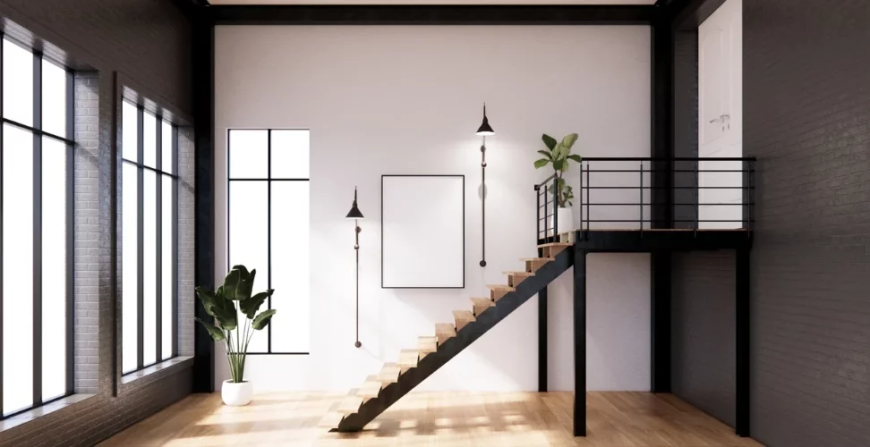 A beautiful loft house in a daylight setting