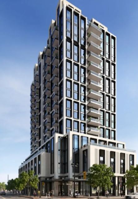 401-413 Brant Street, 444-450 John Street, 2002-2012 James Street exterior view